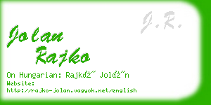 jolan rajko business card